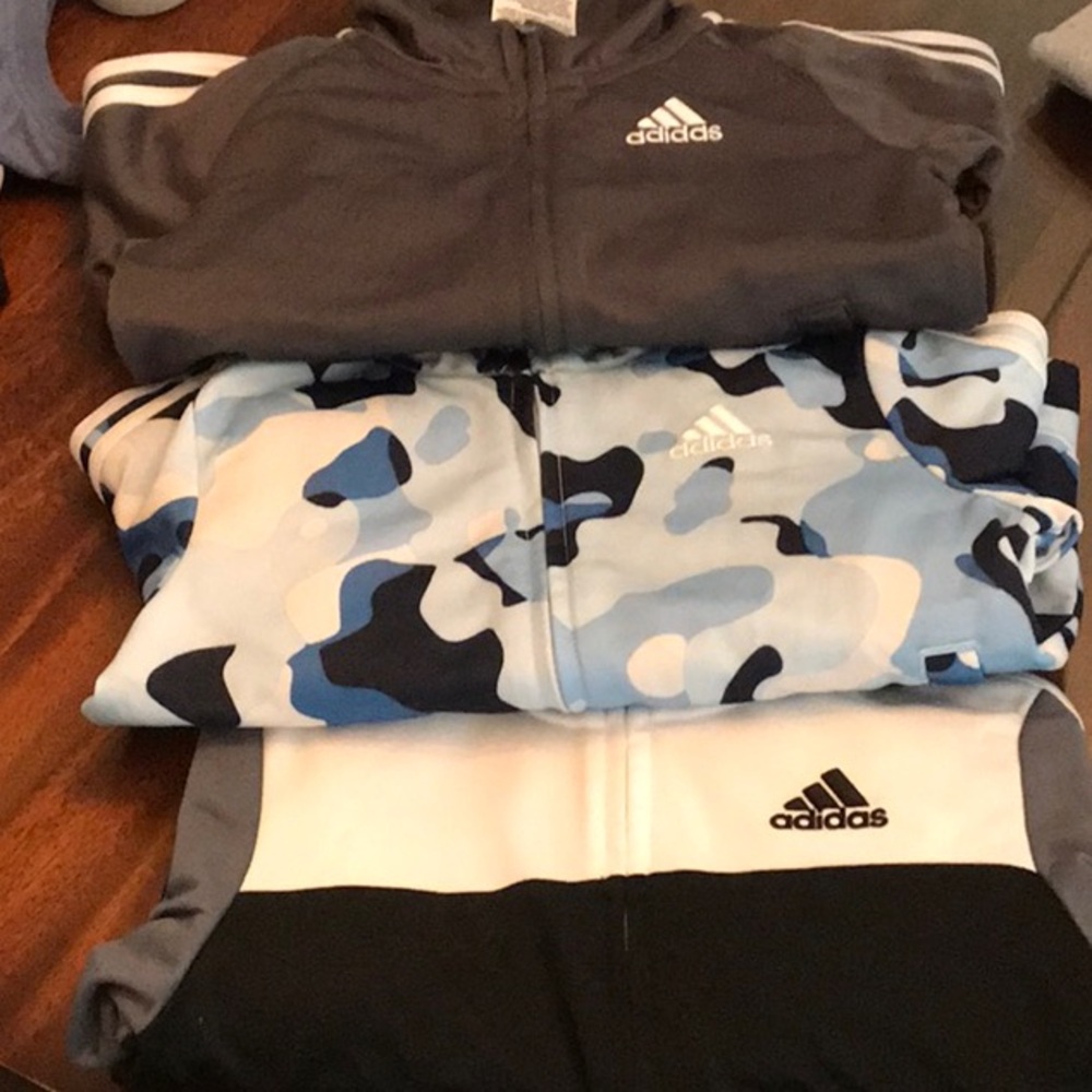 Adidas track jacket & bottom set size 24 months TOTAL OF 3 SETS (3 TOPS 3 PANTS)